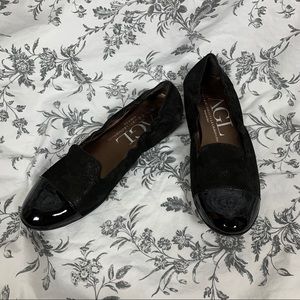 Lightly Worn AGL Patent and Leather Flats